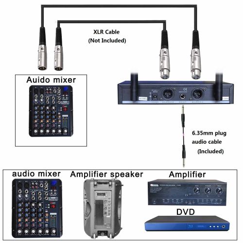  Freeboss FB-U10 Dual Way Black Metal Handheld School Church Karaoke Party Digital UHF Wireless Microphone