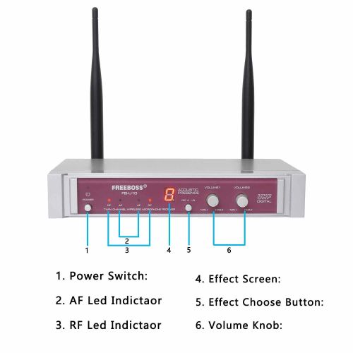  Freeboss FB-U10 Dual Way Golden Metal Handheld Microphone Church Karaoke Party Digital UHF Wireless Microphone