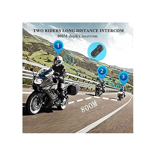  FreedConn T-COMVB Motorcycle Helmet Bluetooth Intercom Interphone Headset Headphones Kit for 2 or 3 Riders /MP3 Player/GPS/FM Radio/Hands Free (5 pin)