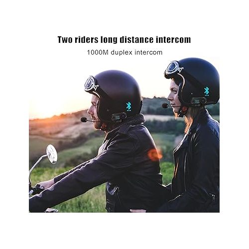  FreedConn Motorcycle Bluetooth Headset TCOM SC Helmet Communication System with Music Sharing/Universal Pairing/2-3 Riders 800M Bluetooth Intercom with LCD Screen(1 Pack)