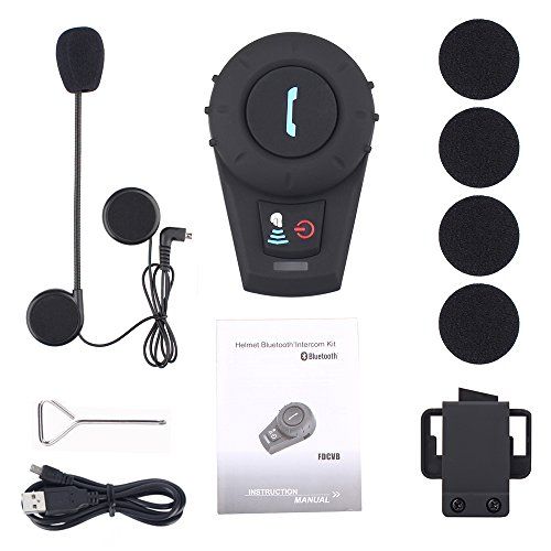  FreedConn FDCVB Helmet Bluetooth Headset Intercom for Motorcycle Skiing Communication Systems(Range-500M2-3Riders PairingBlack)