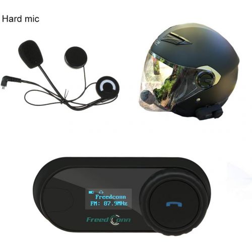  Helmet Communication Systems,FreedConn TCOM-SC Motorcycle Helmet Bluetooth Headset Intercom for Motorbike Skiing (LCD ScreenFM RadioHandsfreeRange-800M2-3Riders PairingBlackP