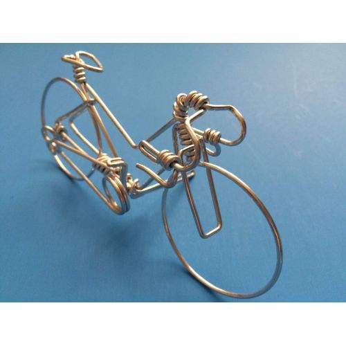  Freedom Wire Art Handcrafted Men & Women Road Bikes Medium ~ Unique Biking Gifts for Cyclists as Cake Toppers ~ Handmade with One Whole Aluminum Wire w/No Single Break