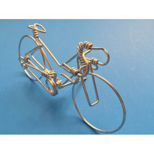  Freedom Wire Art Handcrafted Men & Women Road Bikes Medium ~ Unique Biking Gifts for Cyclists as Cake Toppers ~ Handmade with One Whole Aluminum Wire w/No Single Break