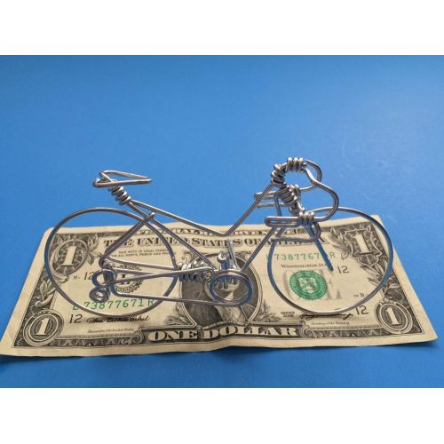  Freedom Wire Art Handcrafted Men & Women Road Bikes Medium ~ Unique Biking Gifts for Cyclists as Cake Toppers ~ Handmade with One Whole Aluminum Wire w/No Single Break