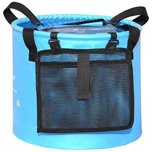  Freegrace Premium Collapsible Bucket Compact Portable Folding Water Container Lightweight & Durable Includes Handy Tool Mesh Pocket