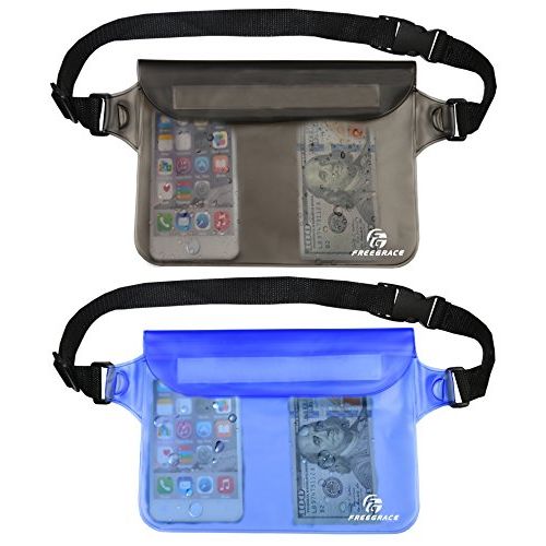  Freegrace Waterproof Pouches with Waist Strap / Pouch Case Bundle Set Keep Your Phone & Valuables Dry and Safe Waterproof Dry Bags for Boating Swimming Snorkeling Kayaking Beach