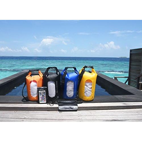  Freegrace Waterproof Dry Bags Set of 3 Dry Bag with 2 Zip Lock Seals & Detachable Shoulder Strap, Waist Pouch & Phone Case Can Be Submerged Into Water for Swimming, Kayak, Raft