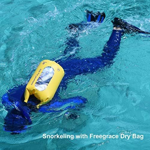  Freegrace Waterproof Dry Bags Set of 3 Dry Bag with 2 Zip Lock Seals & Detachable Shoulder Strap, Waist Pouch & Phone Case Can Be Submerged Into Water for Swimming, Kayak, Raft