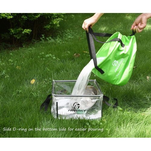  Freegrace Premium Collapsible Bucket -Multifunctional Folding Bucket -Perfect Gear for Camping, Hiking & Travel (Green, 16L)