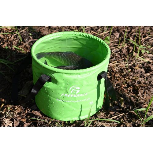  Freegrace Premium Collapsible Bucket -Multifunctional Folding Bucket -Perfect Gear for Camping, Hiking & Travel (Green, 16L)