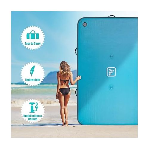  Freein Original Inflatable Floating Dock Series, Stable Platform Raft for Beach Lake Pool,Pump Bag Handles D-Rings, Heavy-Duty Military-Grade Material