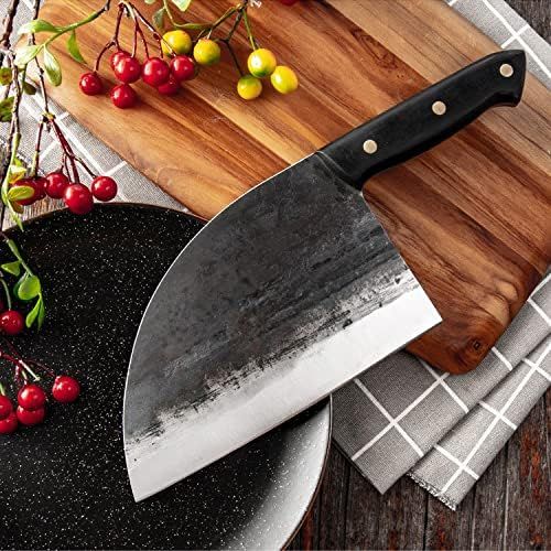  [아마존베스트]Freelander Ancient Manual Forging Chefs Knife, Butcher Knives Outdoor Meat Vegetable Fruit Cleaver for Kitchen, BBQ or Camping