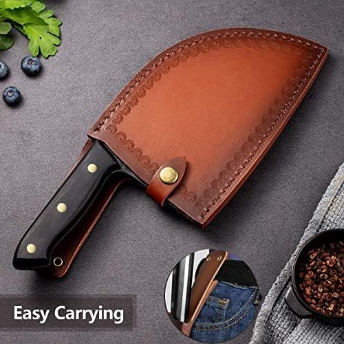  [아마존베스트]Freelander Ancient Manual Forging Chefs Knife, Butcher Knives Outdoor Meat Vegetable Fruit Cleaver for Kitchen, BBQ or Camping