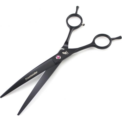  7.0 inch Left Handed Dog Hair Cutting Scissors Curved and Thinning Shears Kit Pet Grooming Supplies with Bag by Freelander