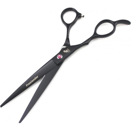  7.0 inch Left Handed Dog Hair Cutting Scissors Curved and Thinning Shears Kit Pet Grooming Supplies with Bag by Freelander