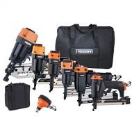 Freeman P9PCK Complete Pneumatic Nail Gun Combo Kit with 21 Degree Framing Nailer and Finish Nailers, Bags, and Fasteners (9-Piece) Ergonomic and Lightweight Nail Guns