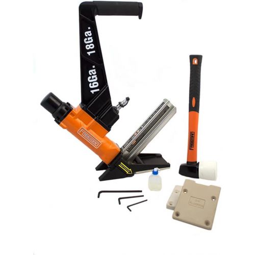  [아마존베스트]Freeman PF1618GLCN Pneumatic 3-in-1 16-Gauge and 18-Gauge 2 Flooring Nailer Ergonomic and Lightweight Nail Gun for Tongue and Groove, Hardwood, and Engineered Flooring