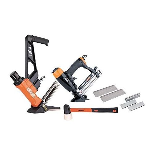  Freeman P2PFK14 Professional Pneumatic Flooring Kit Set of 2 Pneumatic Nail Guns with Cleat Flooring Nailer & 4-in-1 Mini Flooring NailerStapler & Rubber No-Mar Mallet