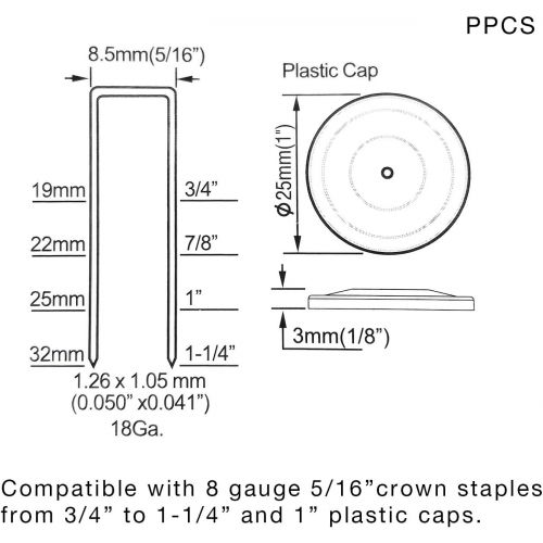  Freeman PPCS Pneumatic Plastic Cap Stapler with Staples