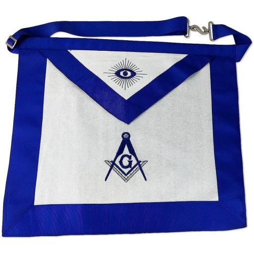  Freemasoner Masonic Master Mason Apron-Blue Lodge White Cloth with Embroidery