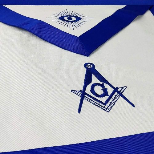 Freemasoner Masonic Master Mason Apron-Blue Lodge White Cloth with Embroidery