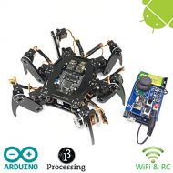 Freenove Hexapod Robot Kit with Remote Control | Arduino Based Project | Raspberry Pi | Spider Walking Crawling 6 Legged | Detailed Tutorial | Android APP | Wi-Fi Wireless RC 2.4G