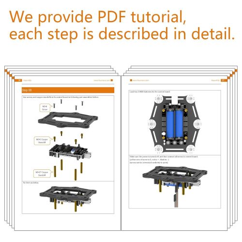  Freenove Hexapod Robot Kit with Remote Control | Arduino Based Project | Raspberry Pi | Spider Walking Crawling 6 Legged | Detailed Tutorial | Android APP | Wi-Fi Wireless RC 2.4G