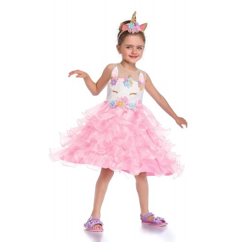  Freeprance Unicorn Costume Unicorn Party Dresses Princess Costumes for Girls