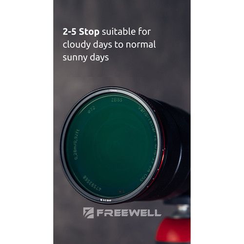  Freewell 72mm Standard Day Variable Neutral Density 0.6 to 1.5 Filter (2 to 5-Stop)