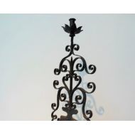 FreewheelFinds Floor Candelabra Church Candle Holder Wrought iron Spanish Revival