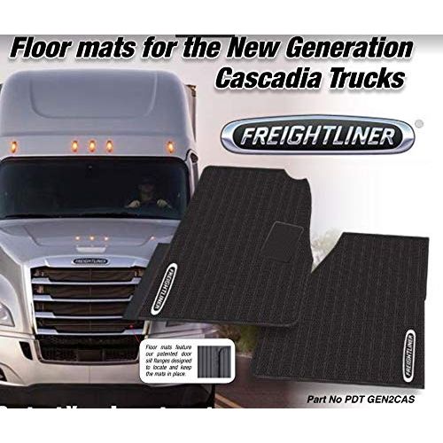  Freightliner Cascadia Rubber All-Weather OEM Floor Mats W/Logo fits 2018-2019 -2 Pc Fronts