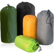 Frelaxy Stuff Sack Set 5-Pack (3L&5L&9L&15L&20L), Ultralight Ditty Bags with Dust Flap for Traveling Hiking Backpacking