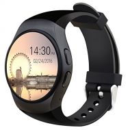Frelop Bluetooth Smart Watch Phone KW18 Sim And TF Card Heart Rate Reloj Smartwatch Wearable Compatible For IOS Apple iPhone 5s/6/6s/SE Android Samsung HTC Sony LG Smartphones (Black)