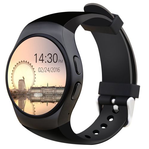  Frelop Bluetooth Smart Watch Phone KW18 Sim And TF Card Heart Rate Reloj Smartwatch Wearable Compatible For IOS Apple iPhone 5s66sSE Android Samsung HTC Sony LG Smartphones (Black)