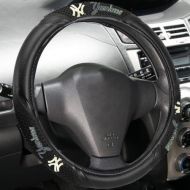 Fremont Die MLB New York Yankees Black Vinyl Massage Grip Steering Wheel Cover
