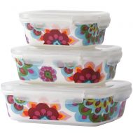 French Bull 3 Piece Porcelain Food Storage Container Set - Lunch, Airtight - Gala