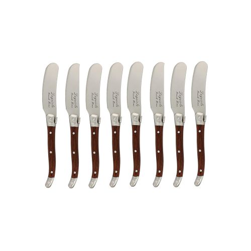  French Home GRP300 Laguiole, Set of 8, Pakkawood Cheese Spreaders Set 8 Brown