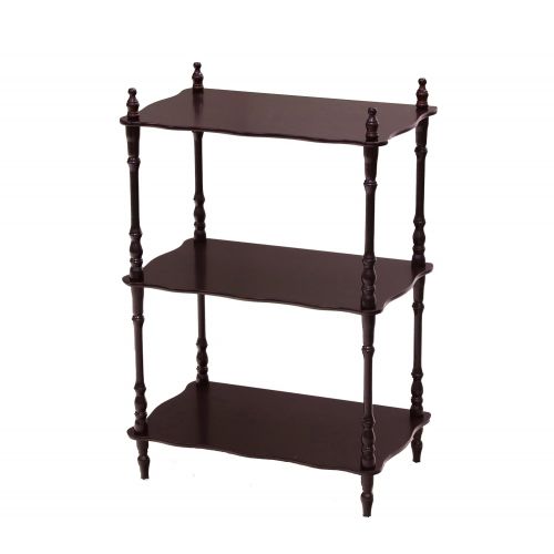  Frenchi Furniture Rectangular 3 Tier Shelf in Cherry Finish