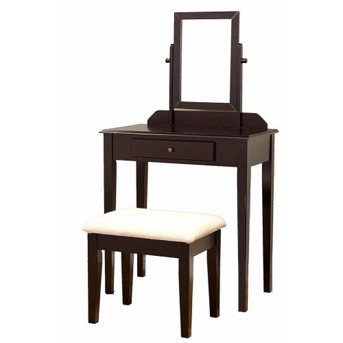  Frenchi Home Furnishing 3 Piece Vanity Set, Espresso Finish, Expresso