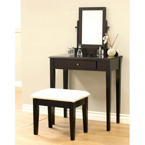  Frenchi Home Furnishing 3 Piece Vanity Set, Espresso Finish, Expresso