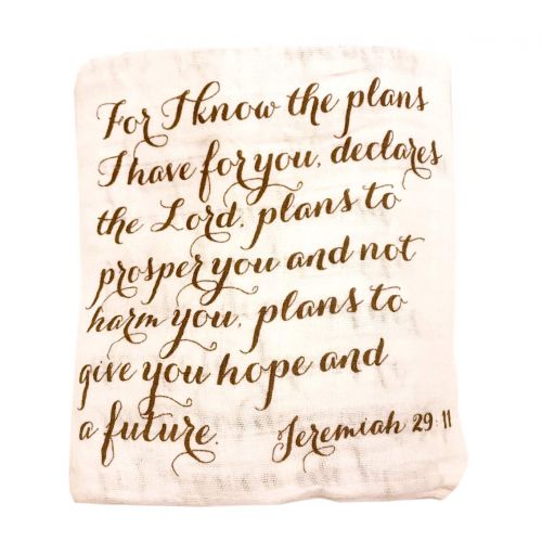  Frenchic Joshua 29:11 Bible Verse Organic Baby Swaddle Blanket with Laundry Muslin Baby Wrap Shower Christening Gift or Baptism Gift New Baby Gift