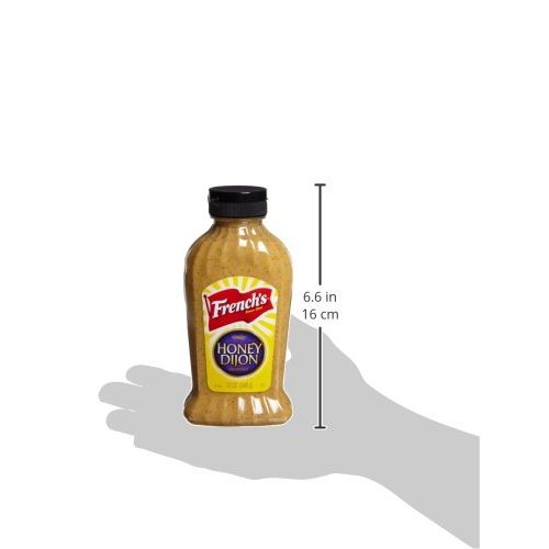  Frenchs Honey Dijon Mustard, Spicy Gourmet Mustard with Honey, Gluten Free, 12 oz, Pack of 12