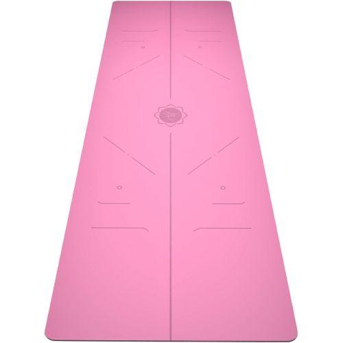  FrenzyBird 5mm Thick PU Natural Rubber Yoga Mat with Body Alignment System,Oxford Mat Bag and Strap,Non Slip, Wet Absorbance,Free of PVC and Other Harmful Chemicals,for All Types o