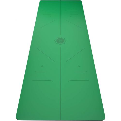  FrenzyBird 5mm Thick PU Natural Rubber Yoga Mat with Body Alignment System,Oxford Mat Bag and Strap,Non Slip, Wet Absorbance,Free of PVC and Other Harmful Chemicals,for All Types o