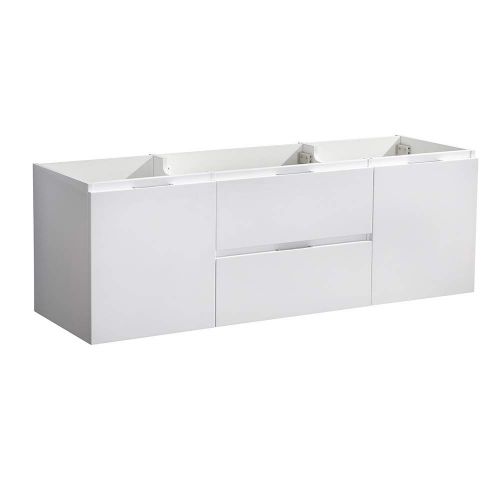  Fresca Valencia 48 Glossy White Wall Hung Single Sink Modern Bathroom Cabinet