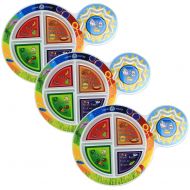 Fresh Baby Kids 5-Section My Plate (3 Pack), 7, Multicolor