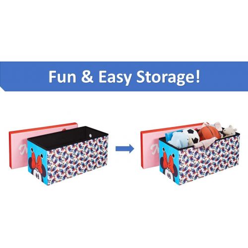  Fresh Home Elements Disney Mouse Bench and Chest Toy Box Ottoman Storage, 30 Minnie