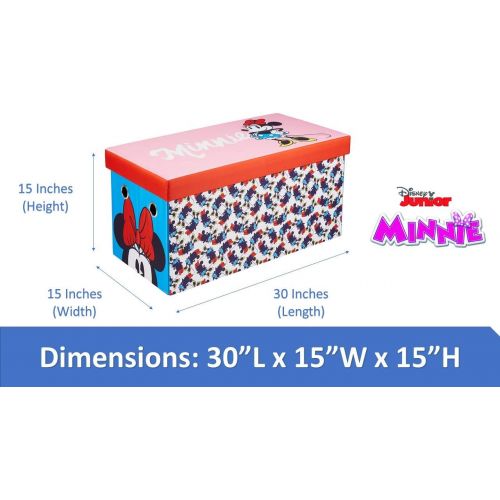  Fresh Home Elements Disney Mouse Bench and Chest Toy Box Ottoman Storage, 30 Minnie