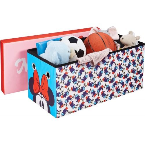  Fresh Home Elements Disney Mouse Bench and Chest Toy Box Ottoman Storage, 30 Minnie